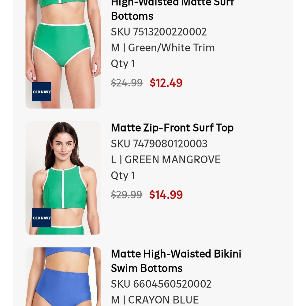 Old Navy Green and White Surf Bikini Top